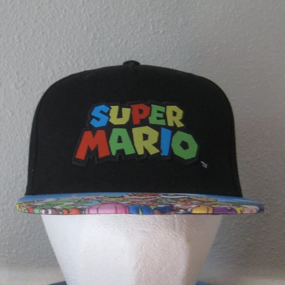 Nintendo Super Mario Embroidered Character Group Adjustable Snapback Cap Hat - Picture 1 of 12